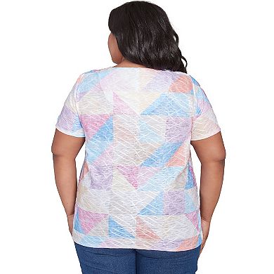 Plus Size Alfred Dunner Geometric Patchwork Tee