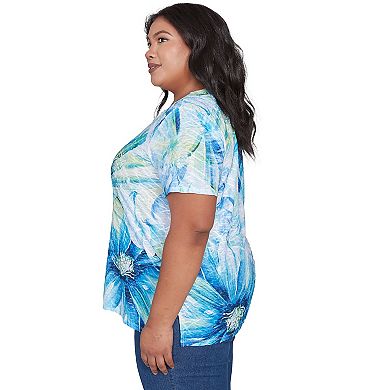 Plus Size Alfred Dunner Dramatic Blue Floral Tee