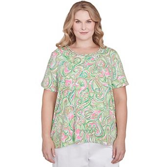 Plus Size Alfred Dunner Abstract Scroll Crewneck Top