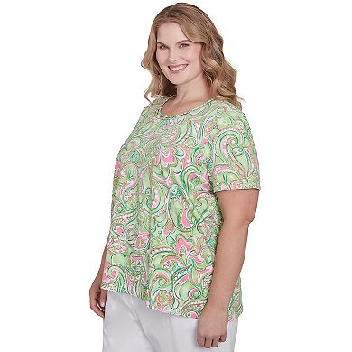 Plus Size Alfred Dunner Abstract Scroll Crewneck Top