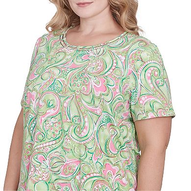 Plus Size Alfred Dunner Abstract Scroll Crewneck Top
