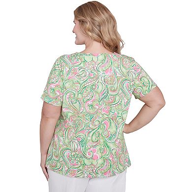 Plus Size Alfred Dunner Abstract Scroll Crewneck Top