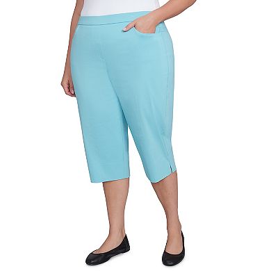 Plus Size Alfred Dunner Flat Front Allure Classic Clamdigger Capri Pants