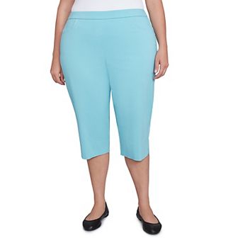 Plus Size Alfred Dunner Flat Front Allure Classic Clamdigger Capri Pants