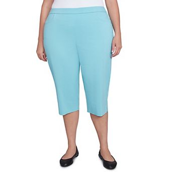 Plus Size Alfred Dunner Flat Front Allure Classic Clamdigger Capri Pants
