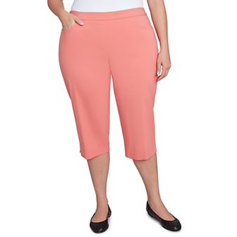 Plus Size Alfred Dunner Flat Front Allure Classic Clamdigger Capri Pants