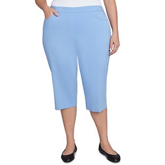 Plus Size Alfred Dunner Flat Front Allure Classic Clamdigger Capri Pants
