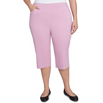 Plus Size Alfred Dunner Flat Front Allure Classic Clamdigger Capri Pants
