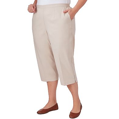 Plus Size Alfred Dunner Twill Split Hem Capri Pants