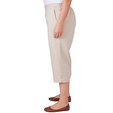 Plus Size Alfred Dunner Twill Split Hem Capri Pants