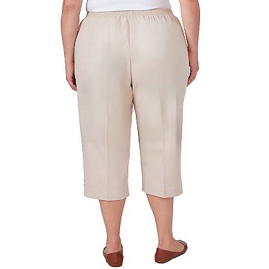 Plus Size Alfred Dunner Twill Split Hem Capri Pants