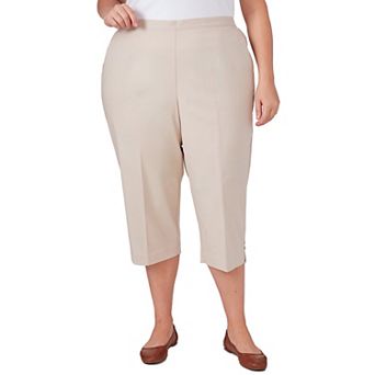 Plus Size Alfred Dunner Twill Split Hem Capri Pants