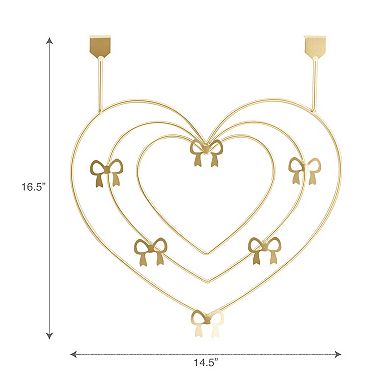 Belle Maison Heart Shaped Over The Door Multi Bow Hooks