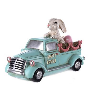 Melrose Easter Bunny in Car Figurine Table Decor