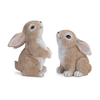 Melrose 4 pc Woodland Bunny Figurine Table Decor Set