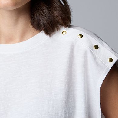 Women's Simply Vera Vera Wang Banded Bottom Snap Tank Top