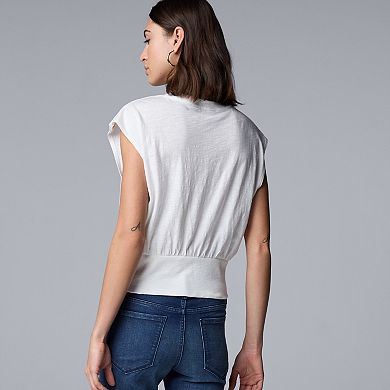Women's Simply Vera Vera Wang Banded Bottom Snap Tank Top