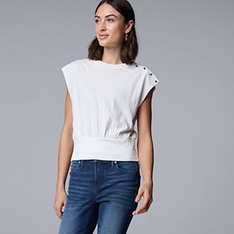 Women's Simply Vera Vera Wang Banded Bottom Snap Tank Top