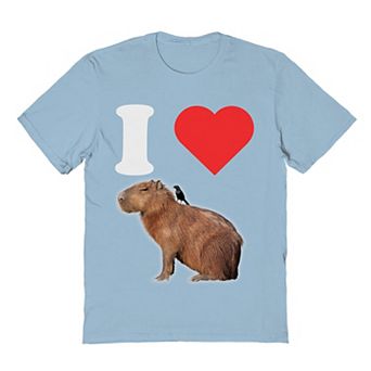 Men's I Heart Capybara Valentine's Day Graphic Tee