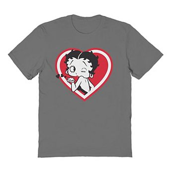 Men's Betty Boop Heart Blowing Kiss Pose Valentine's Day Graphic Tee