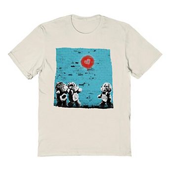 Men's Care Bears Love Heart Wall Valentine's Day Graphic Tee