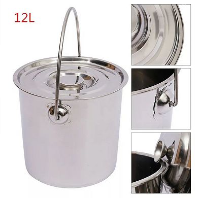 Stainless Steel Extra Thick Food Water Storage With Lid 12L