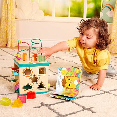 Battat Lil' Learning Cube Tabletop Wooden Activity Cube