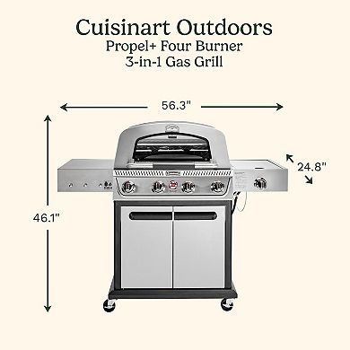 Cuisinart Propel Four Burner 3-in-1 Gas Grill, Griddle & Pizza Oven