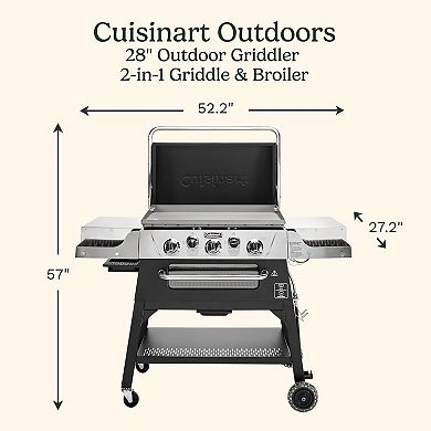 Cuisinart 28-in. Outdoor 2-in-1 Griddle & Broiler