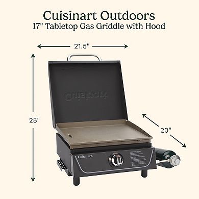 Cuisinart 17-in. Tabletop Gas Griddle with Hood