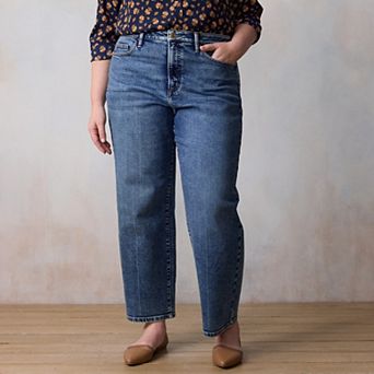 Plus Size LC Lauren Conrad Super High Rise True Straight Jeans