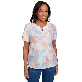Women's Alfred Dunner Geometric Patchwork Tee