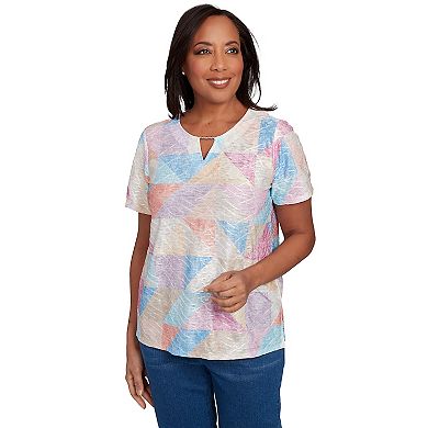 Women's Alfred Dunner Geometric Patchwork Tee