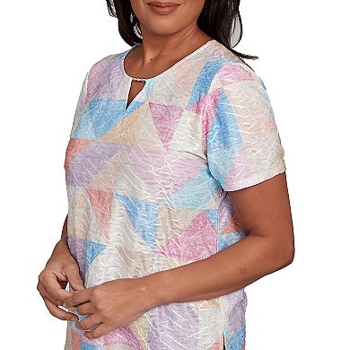 Women's Alfred Dunner Geometric Patchwork Tee