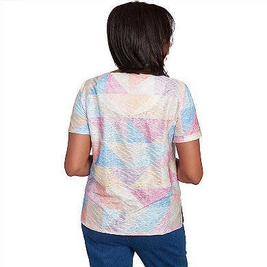 Women's Alfred Dunner Geometric Patchwork Tee