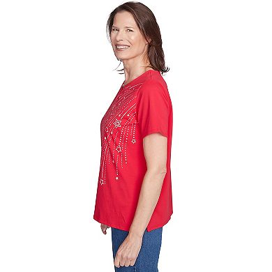 Women's Alfred Dunner Dazzling Shooting Stars with Beaded Split Neck