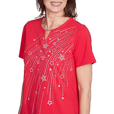Women's Alfred Dunner Dazzling Shooting Stars with Beaded Split Neck