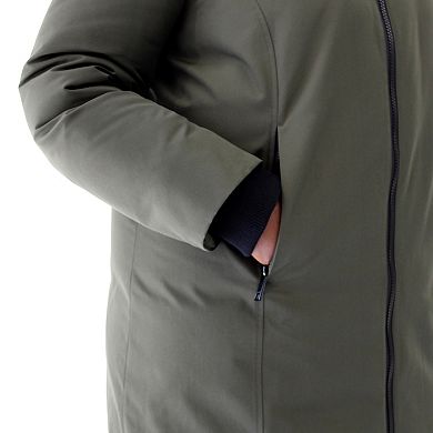 Plus Size Nine West Zip-Front Faux Fur Trimmed Hooded Puffer Coat