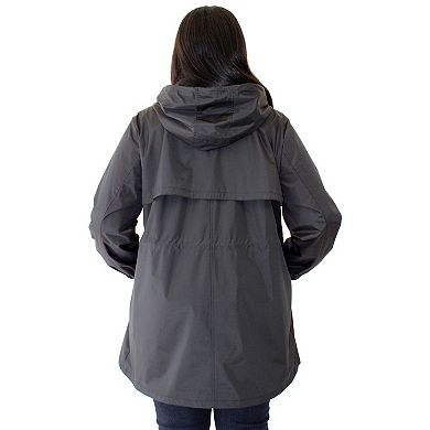 Plus Size Nine West Hooded Lightweight Raincoat