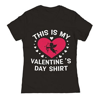 Junior's My Valentines Day Shirt Graphic Tee