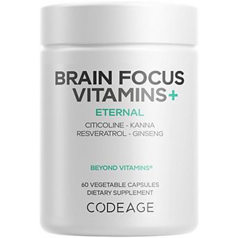 Codeage Brain Focus Vitamins + Nootropic Supplement 60 ct