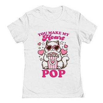 Junior's You Make My Heart Pop Valentine's Day Graphic Tee
