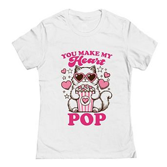 Junior's You Make My Heart Pop Valentine's Day Graphic Tee