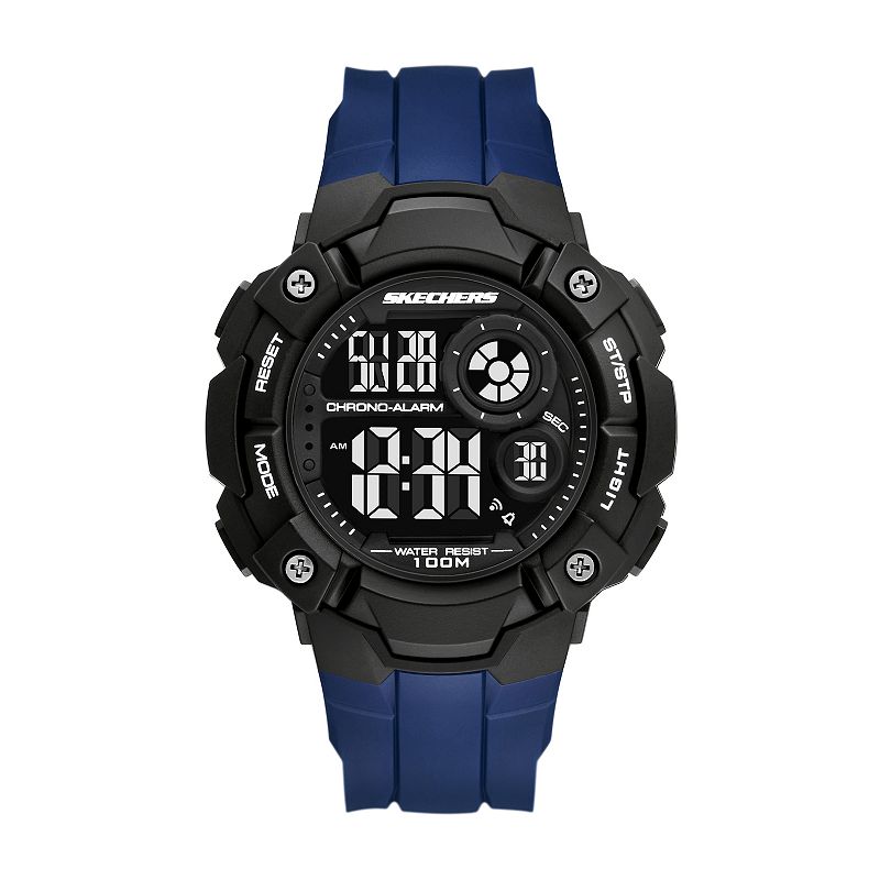 Skechers® Westlawn Men's Polyurethane Digital Watch, Size: 51MM, Blue