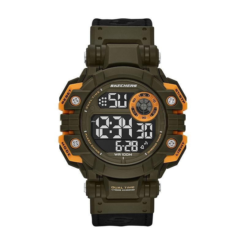 Skechers® Allenford Men's Digital Watch, Size: 50MM, Green
