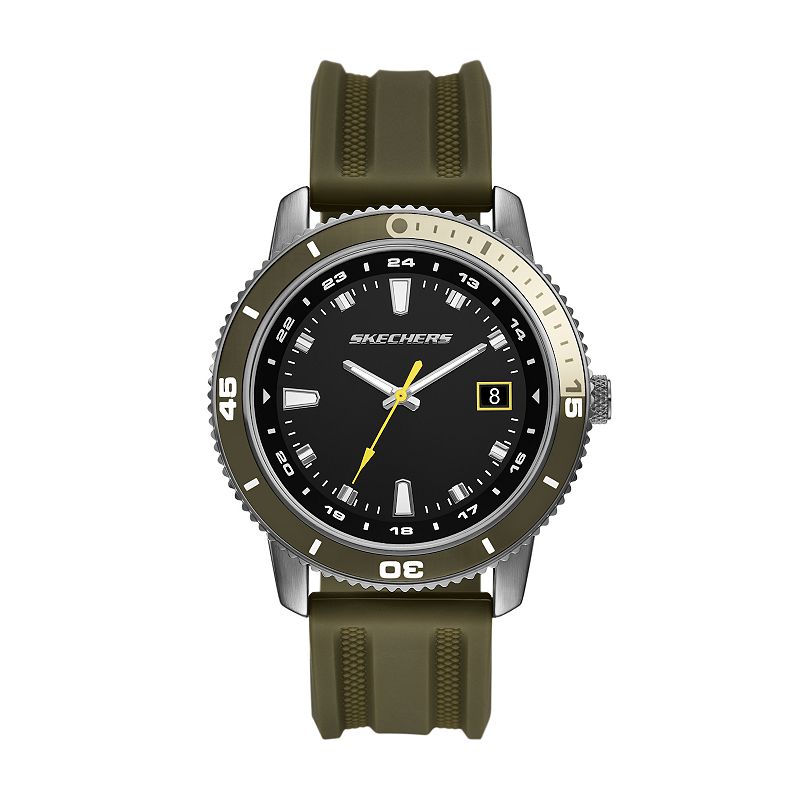 Skechers® Lachman Men's Silicone Watch, Size: 46MM, Green