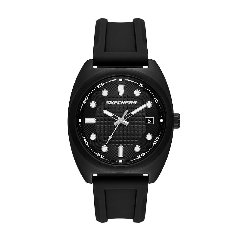 Skechers® Hanover Men's Silicone Watch, Size: 42MM, Black