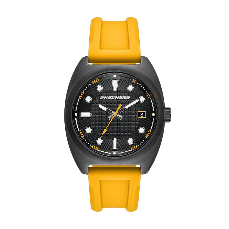 Skechers® Hanover Men's Silicone Watch, Size: 42MM, Yellow