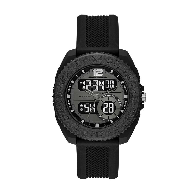 Skechers® Greencraig Men's Chronograph Analog-Digital Watch, Size: 44MM, Black