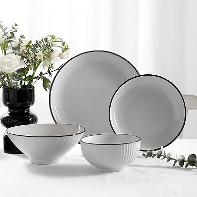 Christian Siriano New York® Lustra Stoneware 16-Piece Dinnerware Set in Teal